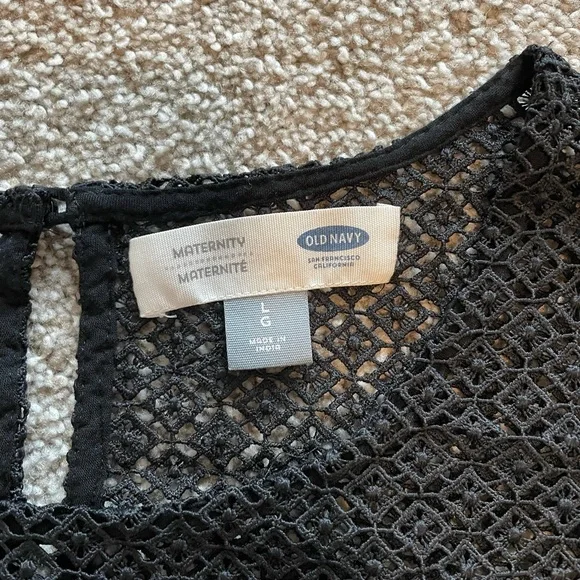 Black Maternity tank top with detail - Picture 2 of 8